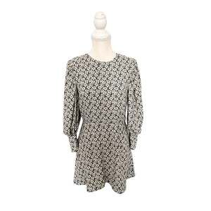 JAY GODFREY Rogen Floral Mini Dress Black Cream Size 4 New